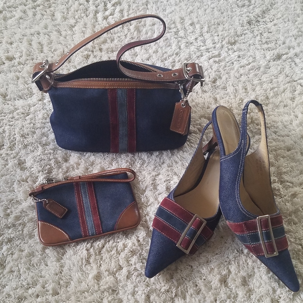 Coach Demi Stripe Bag (Set)